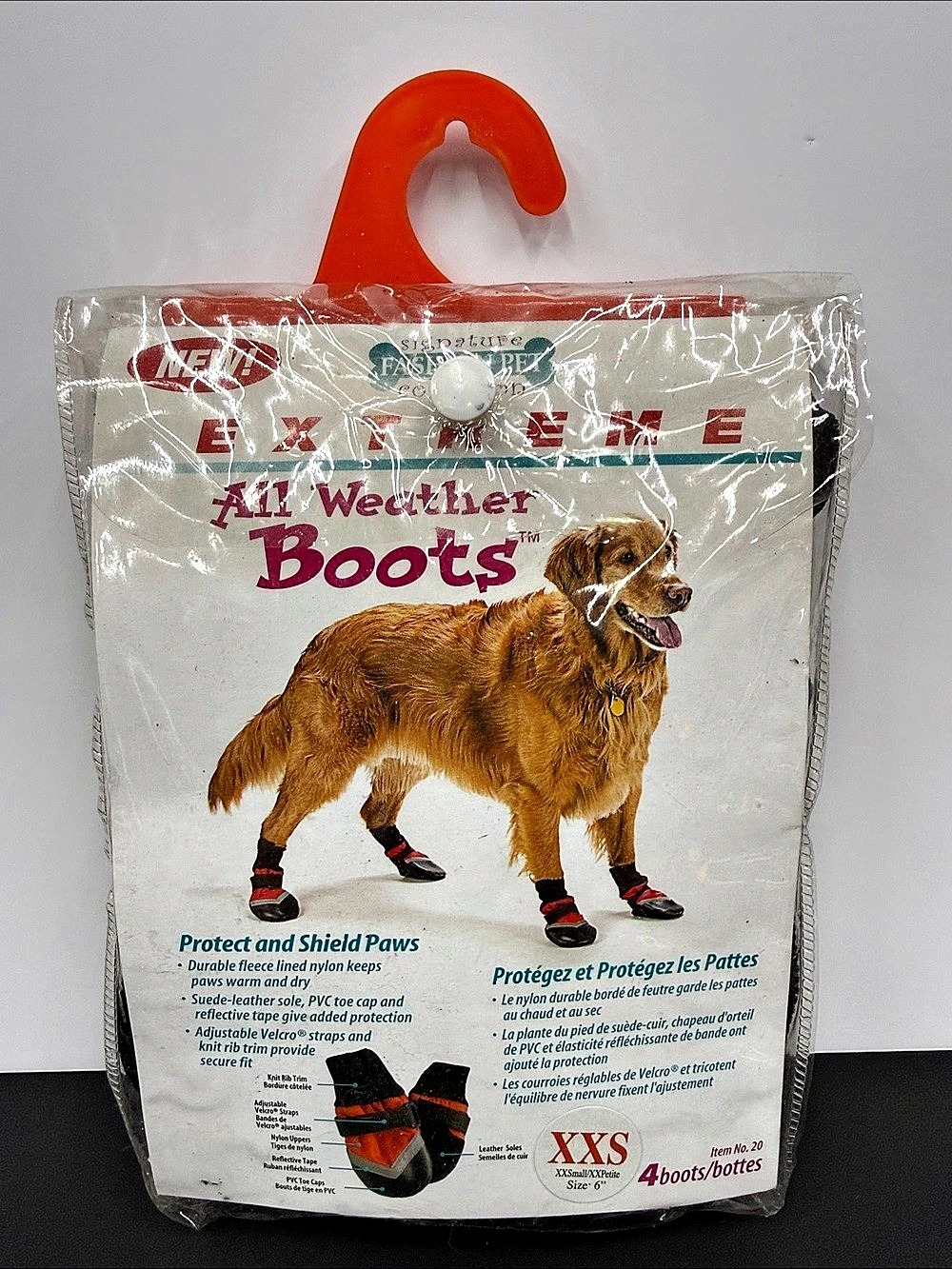 Vintage 2003 Four Paws Extreme All Weather Dog Boots XXS Set of 4 NOS